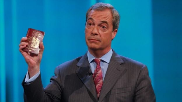 Nigel Farage during the 2016 EU referendum campaign