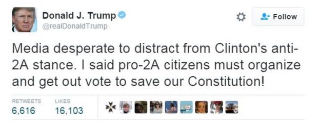 Tuíte de Donald Trump