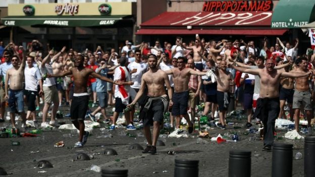 Skirmishes involving England fans also broke out ahead of the game in the city's port area