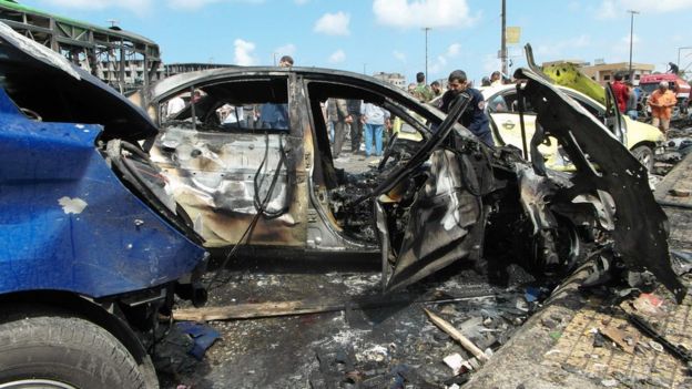 Aftermath of bombing in Jableh, Syria (23 May 2016)