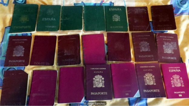 Jorge Sanchez'in pasaportları