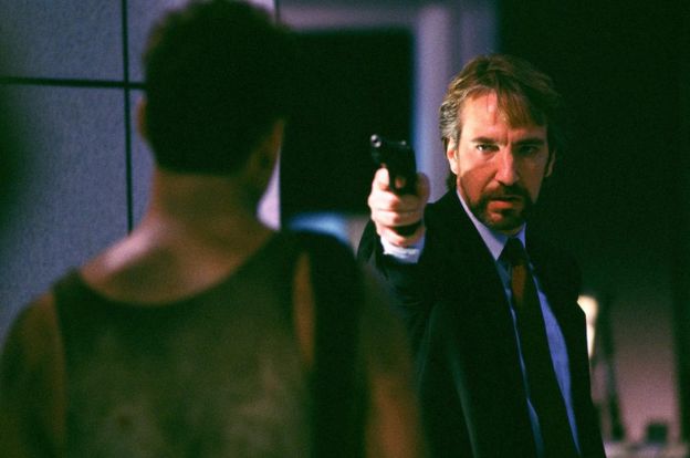 Bruce Willis and Alan Rickman in Die Hard