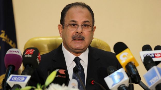 Egyptian Interior Minister Magdy Abdul Ghaffar speaks during a news conference in Cairo on 6 March 2016