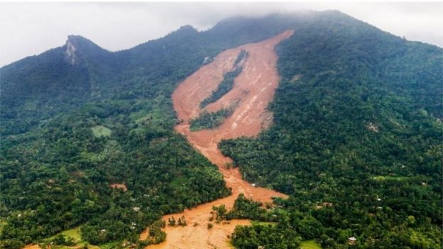 This photograph released by the Sri Lankan President's Office on May 18, 2016, shows the area where a landslide struck near Aranayake in central Sri Lanka.