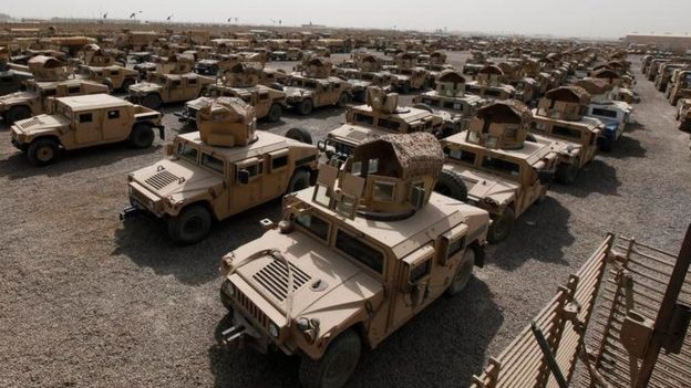 US vehicles at Camp Liberty in Baghdad (30 September 2011)