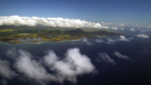 The island of Kauai from a distance