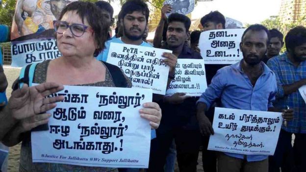 இலங்கையில் எதிரொலிக்கும் ஜல்லிக்கட்டு போராட்டம்