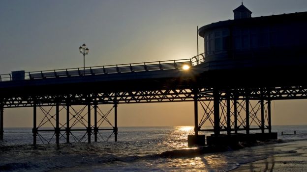 Cromer pier at sunset