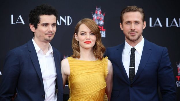 Damien Chazelle, Emma Stone y Ryan Gosling