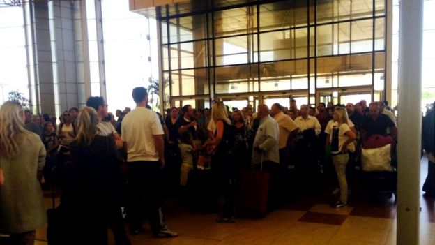 British passengers at Sharm el-Sheikh airport on 6 November 2015
