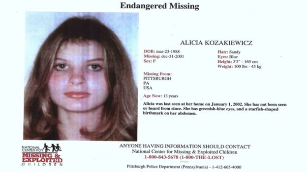 Alicia's missing person poster