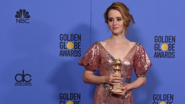 Claire Foy at the Golden Globes