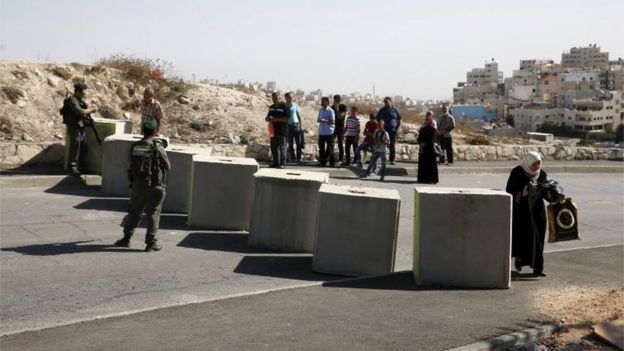 Israeli roadblock in East Jerusalem (16/10/15)