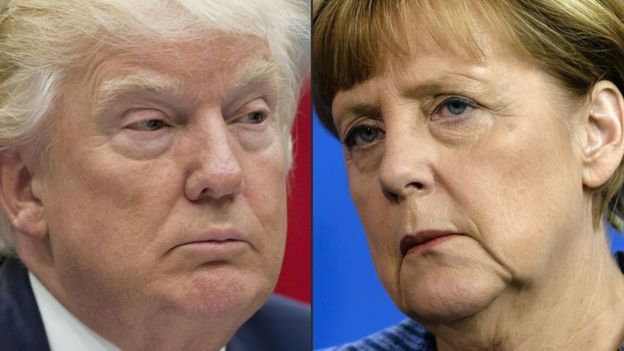 Donald Trump y Angela Merkel