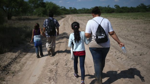 Migrantes centroamericanos en ruta a EE.UU.