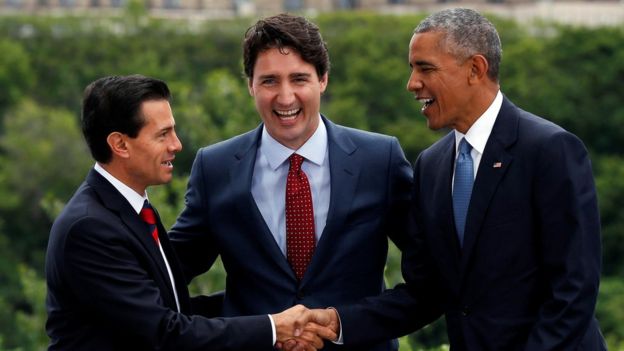 Peña Nieto, Trudeau y Obama