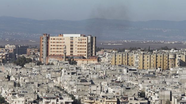 The Al Waer neighbourhood of Homs, in Syria