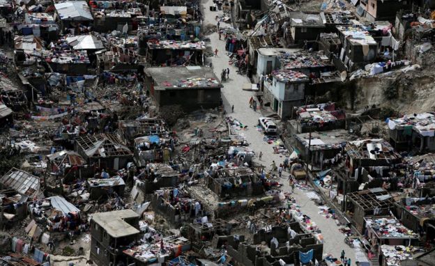 Casas destrozadas en Haití