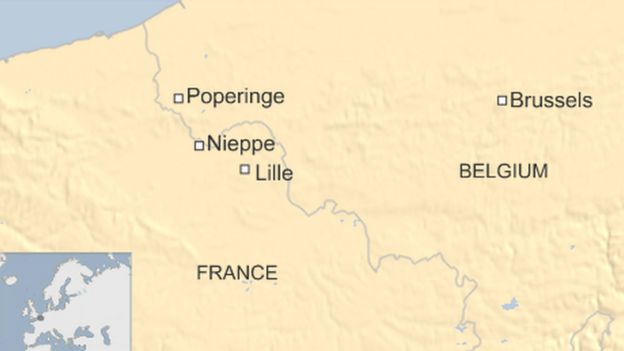 A map of the French-Belgian border