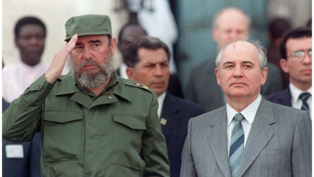 Fidel Castro e Mikhail Gorbachev