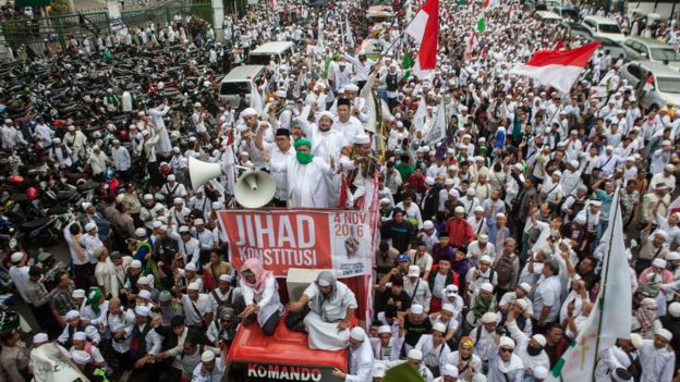 Aksi demo FPI pada 4 November 2016 melawan Ahok.