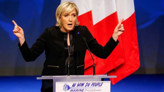 مارين لوبان زعيمة الجبهة الوطنية اليمينية في فرنسا