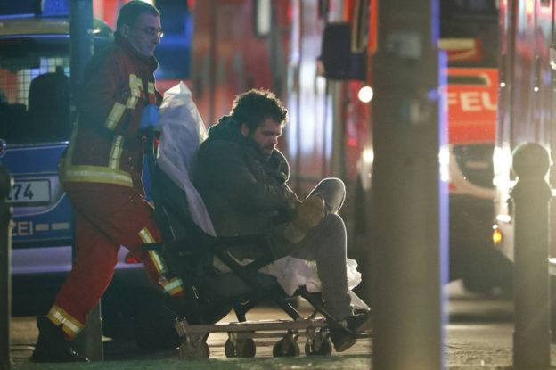 An injured man on Breitscheidplatz square, 19 December