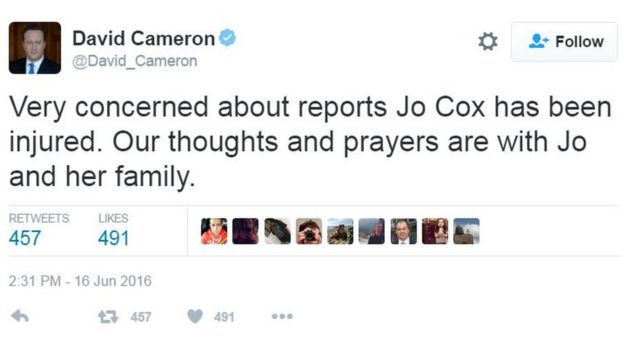 David Cameron tweet