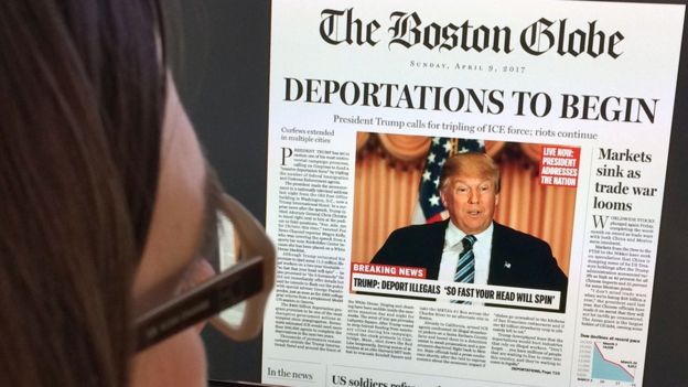 Portada falsa de The Boston Globe