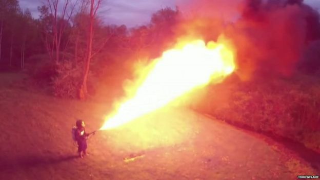 Throwflame's industrial flamethrower can project napalm 50 feet (15m)