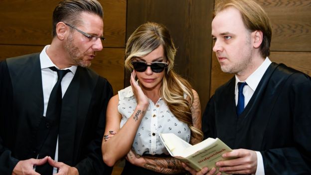 Gina-Lisa Lohfink attends trial in Berlin in June