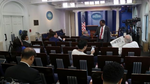 Press briefing room at the White House
