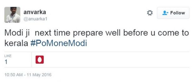 Modi ji next time prepare well before u come to kerala #PoMoneModi