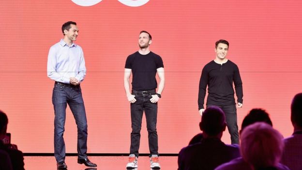 AirBnB was founded by (L-R) Nathan Blecharczyk, Joe Gebbia, Brian Chesky