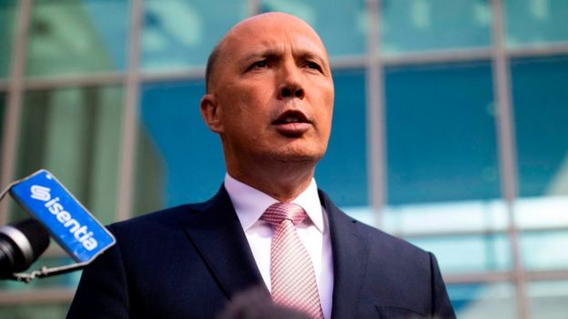 Peter Dutton speaks to reporters in Canberra following his leadership tilt