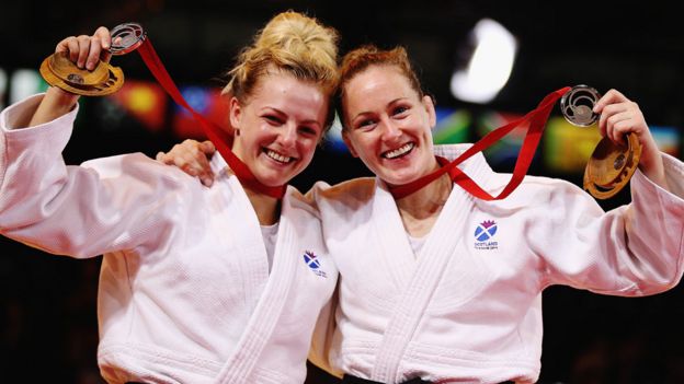 Stephanie Inglis and fellow judo athlete Connie Ramsay at Glasgow 2014