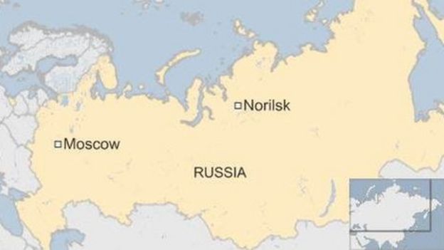 Russia Norilsk map