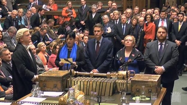Parlamento británico durante la votación.