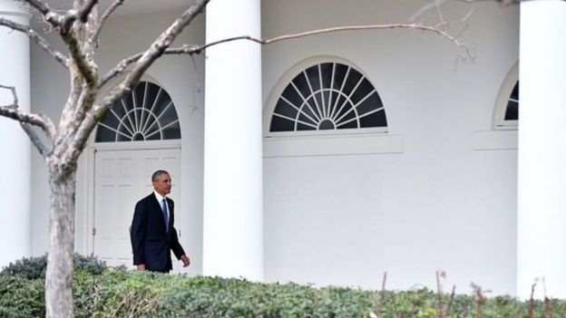 美國總統奧巴馬最後一次離開白宮
