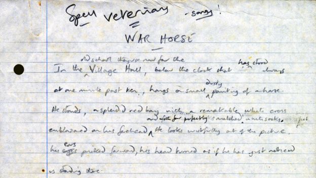 First draft of Michael Morpurgo's War Horse
