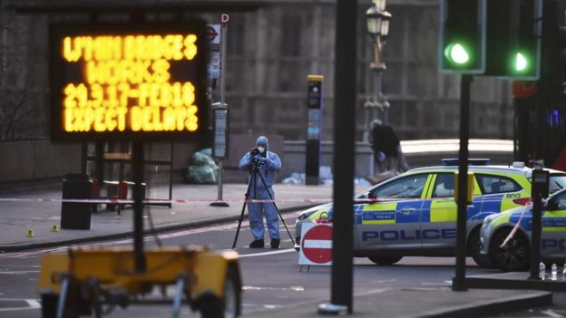 Police on Westminster Bridge
