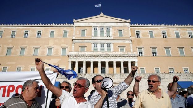 Protesta en Atenas.
