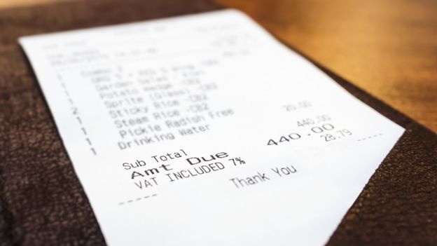Cuenta de un restaurante