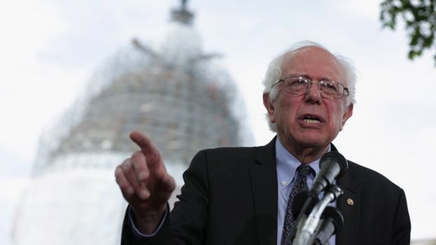 Bernie Sanders speaks at an event on Capitol Hill in Washington, DC.