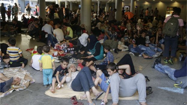 Migrants at Keleti station