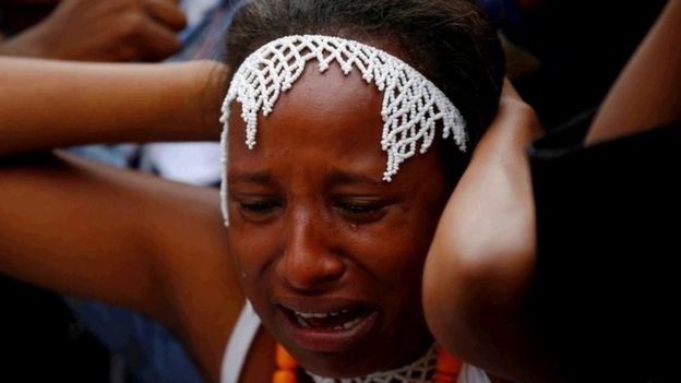 Oromo woman crying