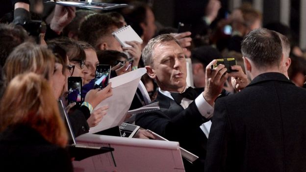 Daniel Craig on the red carpet on Monday evening