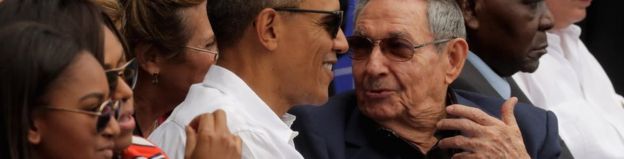 奧巴馬訪問哈瓦那時與羅爾·卡斯特羅見面
