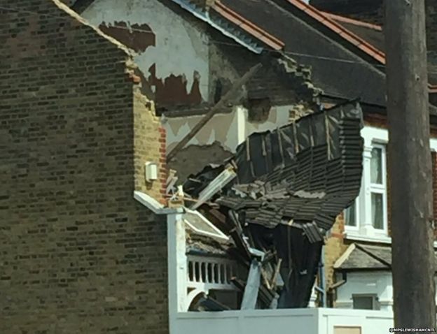 Collapsed house