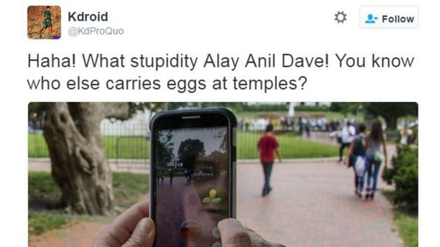 Haha! What stupidity Alay Anil Dave! You know who else carries eggs at temples?